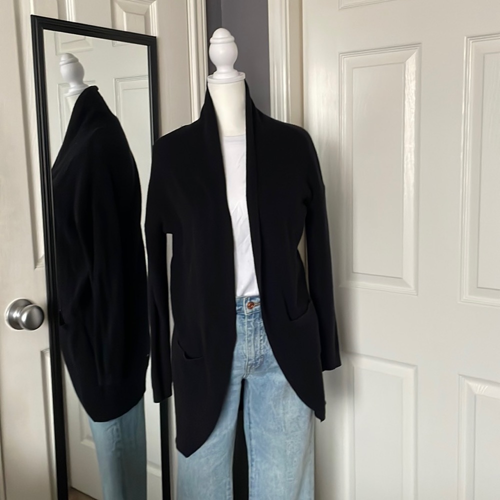 BP Black long knit ribbed cardigan
